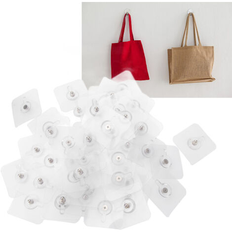 Ganchos adhesivos de ABS reutilizables – Se pueden quitar sin dejar rastro ni residuos – Paquete de 50 – 6 cm – Para paredes de cocina y baño
