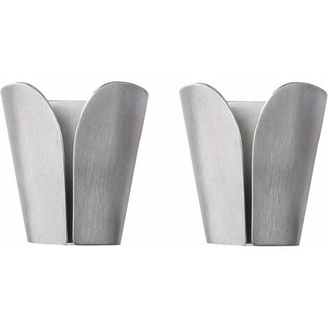 ganchos adhesivos de acero inoxidable para pared, para toallas de baño y platos, cepillados.