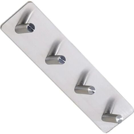 Ganchos adhesivos de alto rendimiento: Ganchos de pared de acero inoxidable (paquete de 4)