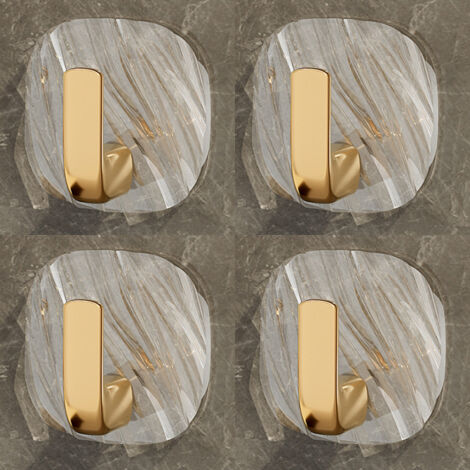 Ganchos adhesivos de lujo para pared, pequeños y ligeros, no requieren taladrar, para abrigos, ropa, sombreros y llaves (juego de 4).