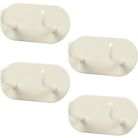 Ganchos adhesivos de pared de 4 piezas, toallero de baño, soporte metálico para toallas, gancho de baño sin taladrar para baño, dormitorio, cocina (crema)