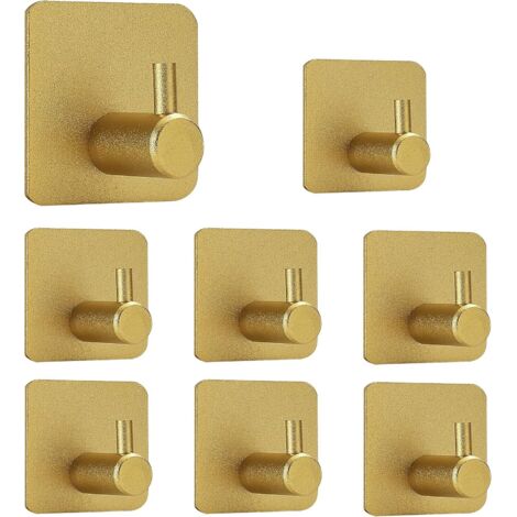 ganchos adhesivos dorados para pared, accesorio de baño, se pueden usar como toallero, porta trapos, gancho y toallero de pared.