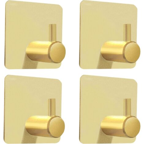 Ganchos adhesivos resistentes, ganchos de pared inoxidables para toalleros de cocina/baño/puerta (4 unidades)