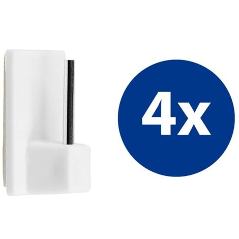 Ganchos autoadhesivos para cortinas, blancos, para barras de cortina, 1 juego