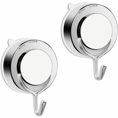 Ganchos con ventosa Crediri para baño, inodoro y cocina, ganchos de pared con ventosa, ganchos potentes para toallas y ducha, de acero inoxidable (2)