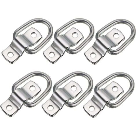 Ganchos de anclaje para montaje en superficie ZVD, anillos en D de acero, capacidad de 1200 lb, juego de 12 piezas