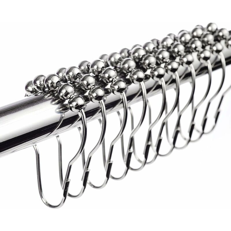 

Ganchos de anillo para cortina de ducha de acero inoxidable cromado -12 piezas