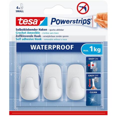 Ganchos de baño autoadhesivos Tesa blancos 1 kg
