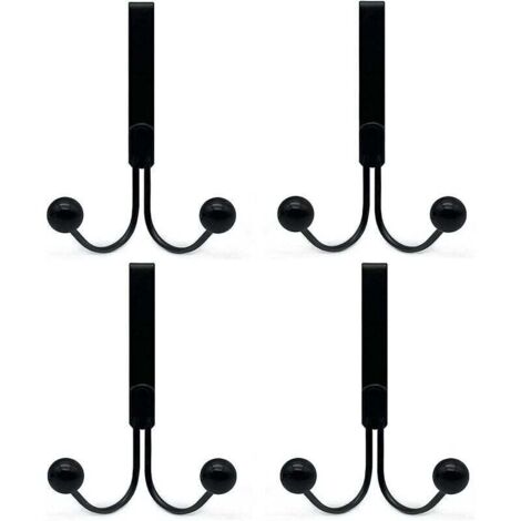Ganchos de baño, juego de 4 ganchos para colgar sobre la puerta, compatibles con ropa, ganchos metálicos para puerta, 2 ganchos