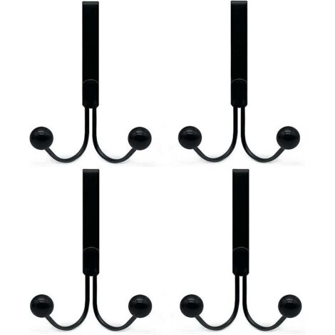 Ganchos de baño, juego de 4 ganchos para colgar sobre la puerta, compatibles con ropa, ganchos metálicos para puerta, 2 ganchos