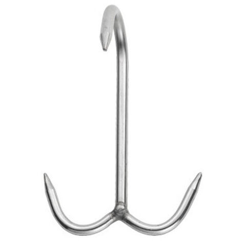 Ganchos de carnicería de acero inoxidable – modelo ancla – 120x6 mm – Pack de 10 piezas