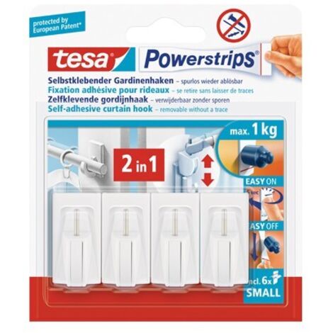 Ganchos de cortinas "Power-Strips" 4 unidades