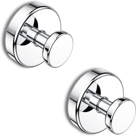 Ganchos de ducha con ventosa, ganchos extraíbles para toallas, ventanas, puertas y paredes del baño, ganchos para albornoces y toallas - Juego de 2, cromados