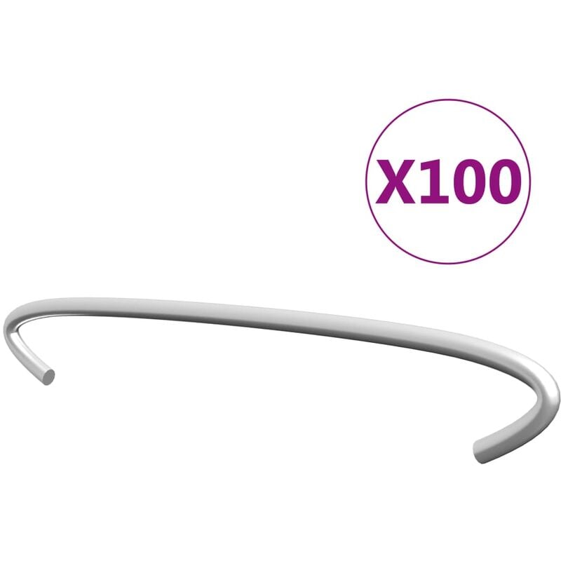 

Ganchos de gaviones 100 unidades acero galvanizado 15 cm - Plateado