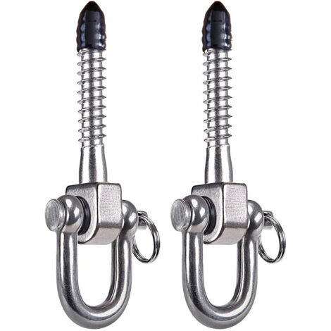 Ganchos de madera para columpios, dispositivo de fijación para hamacas de 2 piezas, fabricado en acero inoxidable 304, soporte de montaje en techo resistente, adecuado para sillas hamaca de playa.