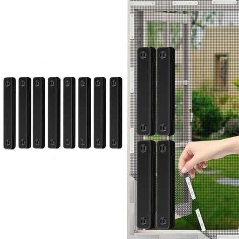 Ganchos de montaje para ventanas, 12 imanes repelentes de mosquitos para ventanas, imanes autoadhesivos para ventanas, pegatinas repelentes de mosquitos (negro)