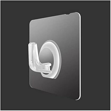 Ganchos de pared adhesivos, paquete de 200 unidades, ganchos autoadhesivos para puertas y paredes, ganchos transparentes sin costuras con ventosa de 5 x 5 cm, aptos para cocina y baño.