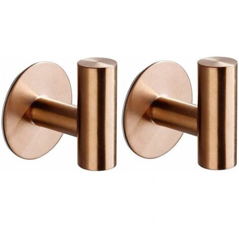 Ganchos de pared adhesivos para baño, toalleros de cocina, sin taladros, de acero inoxidable, color oro rosa