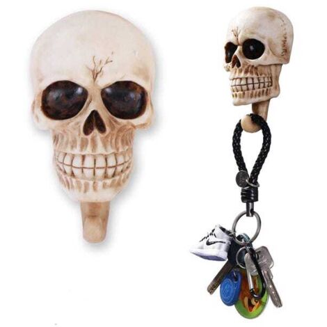 Ganchos de pared con forma de calavera, ganchos para llaves, llavero decorativo de pared, organizador de sombreros, perchero de baño.