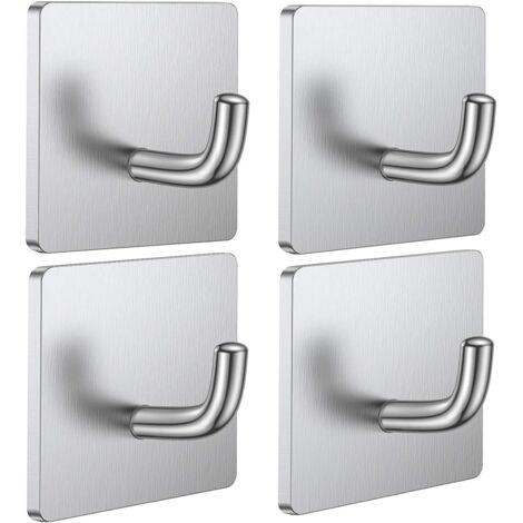 Ganchos de pared de alta resistencia que soportan una carga considerable ideales para baños, armarios y puertas de vestidores (juego de 4).