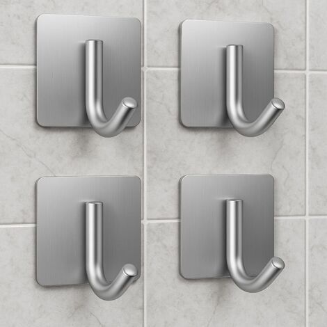 Ganchos de pared de alta resistencia que soportan una carga considerable ideales para baños, armarios y puertas de vestidores (juego de 4).