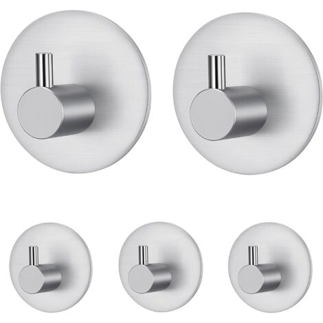 Ganchos de pared de alta resistencia que soportan una carga considerable ideales para baños, armarios y puertas de vestidores (paquete de 5).