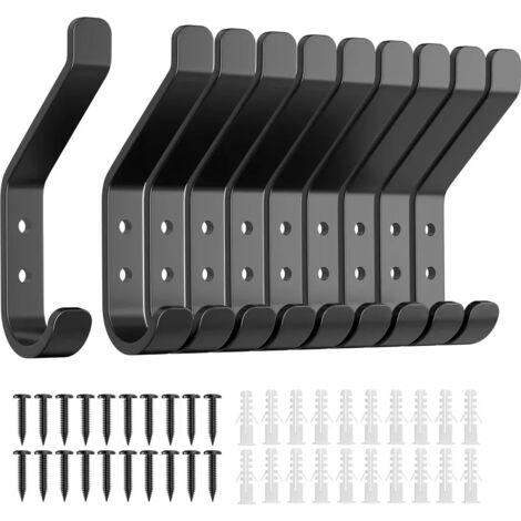 Ganchos de pared, ganchos para sombreros, resistentes, inoxidables, fáciles de instalar, diseño curvo, ganchos multifuncionales para ropa.