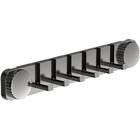Ganchos de pared multifuncionales para baño, aptos para paredes de baño, adhesión ultra fuerte, ganchos adhesivos para puertas, ganchos para ducha - instalación con ventosa [Negro/Gris 6 ganchos] Paqu