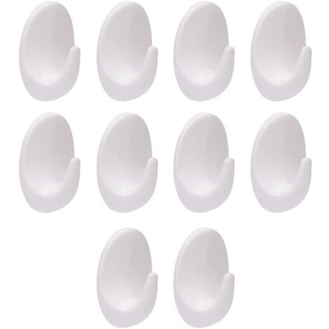Ganchos de pared ovalados de plástico duraderos – juego de 10 piezas para cocina, baño, oficina y armario.