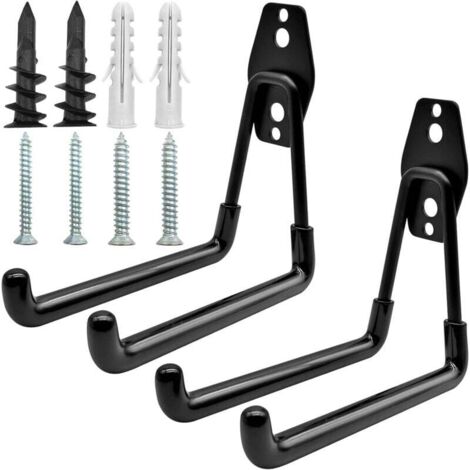 Ganchos de pared para garaje, 2 piezas, ganchos de almacenamiento para garaje resistentes, ganchos de almacenamiento para garaje robustos para organizar herramientas de jardín y garaje.