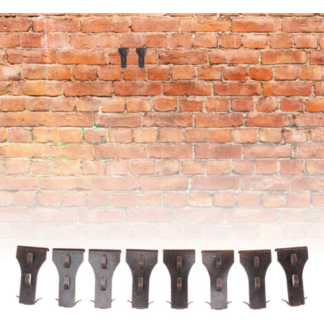 Ganchos de pared para paredes de ladrillo – 8 piezas, ganchos para paredes de ladrillo estándar (5,7 a 6 cm), capacidad de carga: 13,6 kg