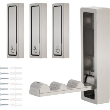 Ganchos de pared plegables, ideales para baños, vestidores, recibidores, zonas de piscina y cocinas. (Plata, juego de 4)