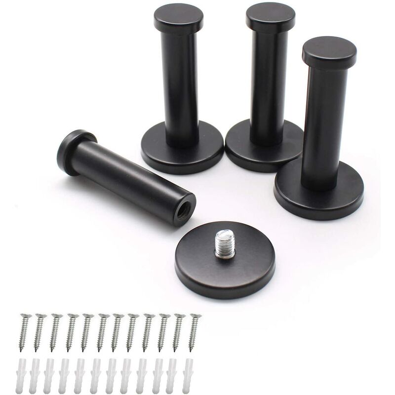 

Ganchos de pared redondos negros de 4 piezas, gancho de pared de acero inoxidable de 75 mm adecuado para colgar objetos en la cocina, el baño y el