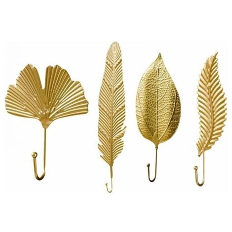 Ganchos de pared vintage, ganchos de metal vintage para abrigos, sin taladrar, ganchos con forma de pan de oro, ganchos rústicos para llaves, ganchos para toallas