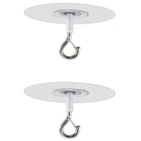 Ganchos de techo autoadhesivos KZQ sin taladrar para plantas, ganchos de ojal autoadhesivos para colgar pajareras, ganchos decorativos para uso interior y exterior (2)
