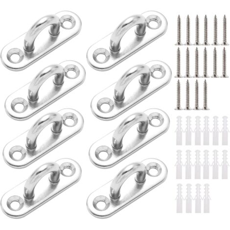 ganchos de techo resistentes de acero inoxidable M5 304 para montaje en pared, capacidad de 40 kg, para ventiladores, macetas, columpios de yoga, accesorios para barcos.