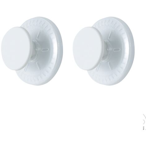 Ganchos de ventosa resistentes para baño (2 unidades), redondos, sin perforaciones, extraíbles, sin dejar rastro, para azulejos, puertas, vidrio, cocina y dormitorio, color blanco.