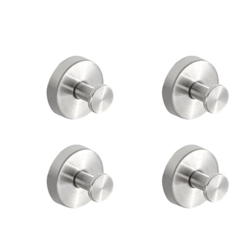 Ganchos de ventosa sin taladrar, de acero inoxidable, impermeables, reutilizables, para toallas de baño, 6 x 2,8 cm, plateados, paquete de 4