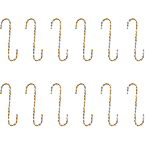 Ganchos decorativos de metal galvanizado (S/Vortex) – Paquete de 12 – 7 cm – Plata/Verde/Blanco – Sujeción segura