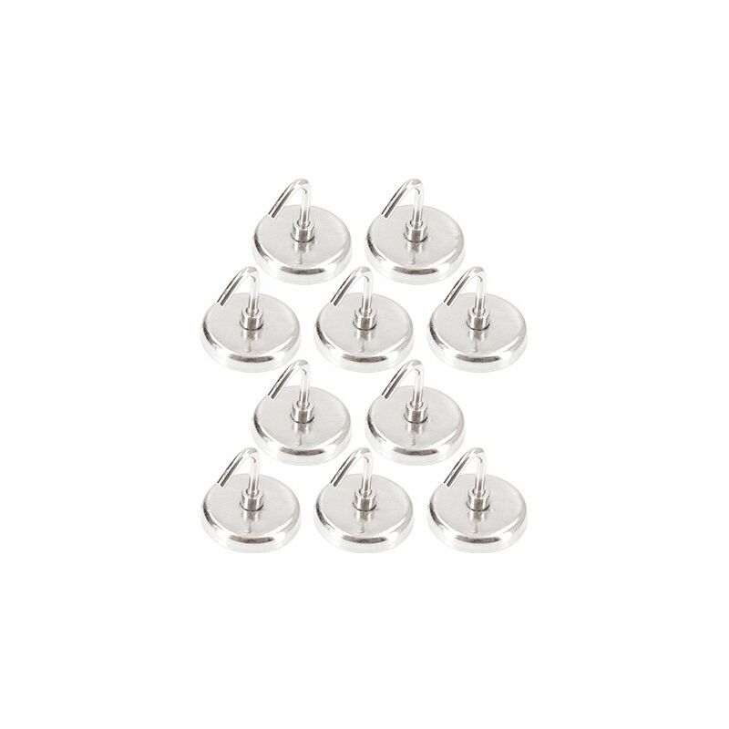 

FSKNDB006 Pack de 10 ganchos magnéticos extra fuertes de neodimio, 38 mm de diámetro, con capacidad hasta 3.6 kg - Ferrestock