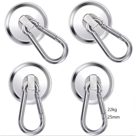 Ganchos magnéticos de neodimio de 25 mm, 4 unidades, potentes, 22 kg, para cocina, taquillas de oficina y refrigerador.