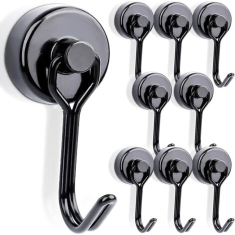 Ganchos magnéticos giratorios de alta resistencia (15 kg) – Paquete de 8, ideales para puertas metálicas y frigoríficos.
