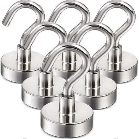 Ganchos magnéticos, juego de 6 - Plateados