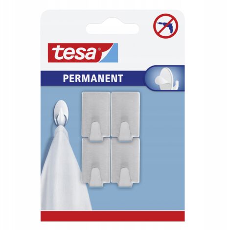 Ganchos metálicos autoadhesivos tesa para colgar ropa (4 unidades)