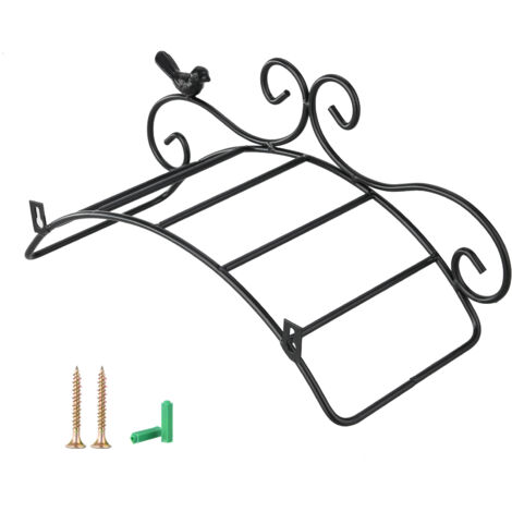 Ganchos metálicos de pared para manguera de jardín (38x17x16cm) - Juego con 2 soportes de almacenamiento amplios y prácticos