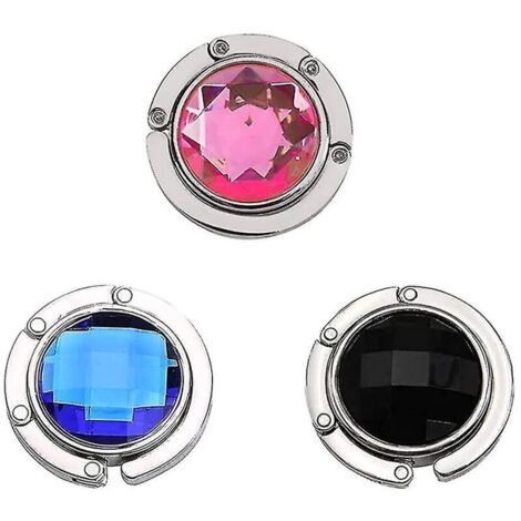 Ganchos para bolsos, 3 piezas, plegables, redondos, para mesa, para bolsos, joyas, collares y bolsos para mujeres y niñas.