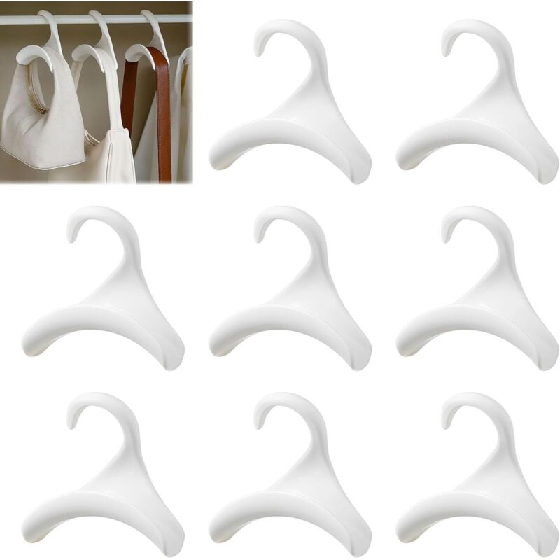 Ganchos para bolsos y armario, 8 piezas, perchero para bolsos, ganchos para colgar bolsos en percheros, también organiza bolsos, bufandas y corbatas.