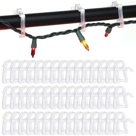 Ganchos para canalones, 100 piezas de clips para luces navideñas, clips para luces de decoración navideña, ganchos para guirnaldas, ganchos para canalones, ganchos para luces navideñas, guirnaldas nav