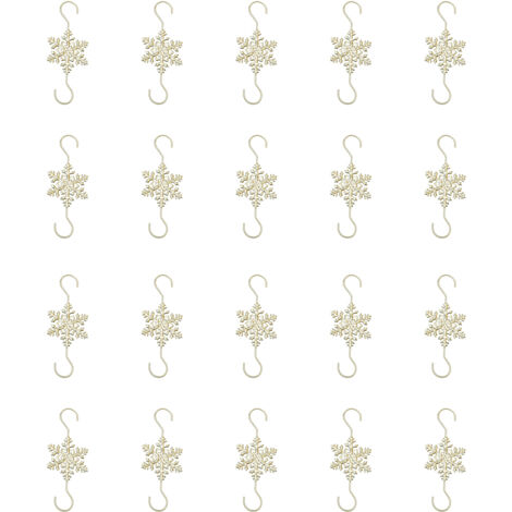 [Ganchos para colgar] Soporte decorativo [20 piezas de metal galvanizado] - Juego de 2 ganchos ornamentales de color plata y oro (7x3cm)