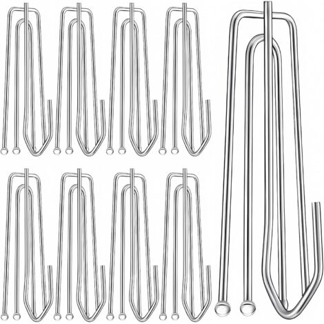 Ganchos para cortinas con garras, ganchos metálicos para cortinas con 4 dientes, gancho de pinza, clip de acero inoxidable para colgar cortinas y rieles - 60 unidades